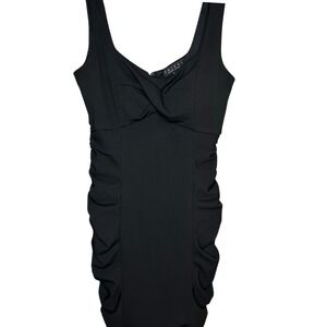Trixxi Black Dress-9 juniors- ruched, bodycon, stretch, prom homecoming wedding‎